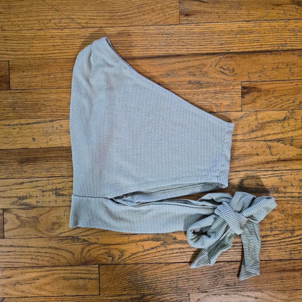 Ocean drive sage green ribbed crop top